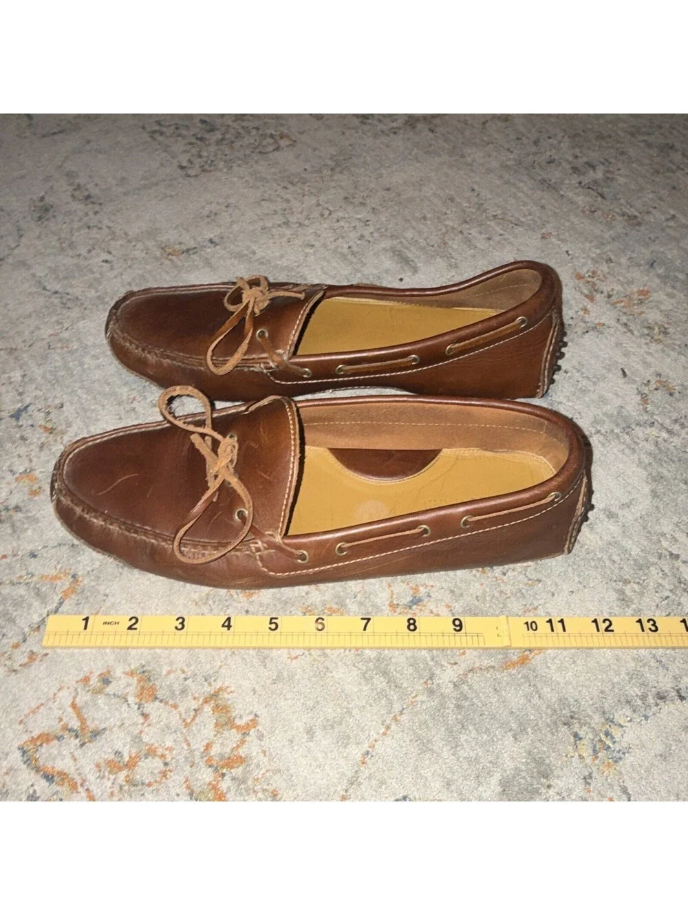 Cole Haan Brown Leather Lace-Up Driving Moccasins Men's US 10.5 D MPN 13215